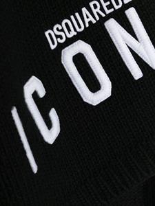 DSQUARED2 Sjaal met geborduurd logo - Zwart