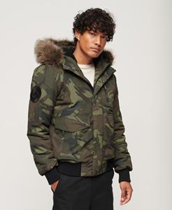 Superdry Mannen Everest Pufferbomberjack met Capuchon Groen