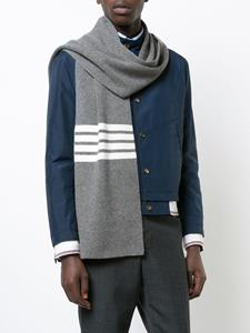 thombrowne Thom Browne 4-Bar Stripe Cashmere Rib Scarf - Grijs