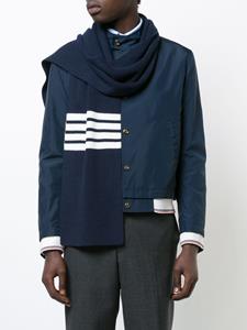 thombrowne Thom Browne 4-Bar Stripe Cashmere Rib Scarf - Blauw