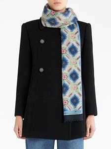 Sjaal met bloemenprint - Blauw