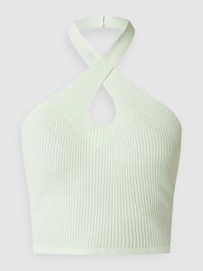 URBAN CLASSICS T-Shirt Damen Ladies Rib Knit Crossed Neckholder Top (1-tlg)