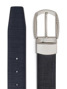 Zegna Riem met gegraveerd logo - Zwart