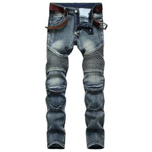 HUANJUE Spring And Autumn Jeans Men's Nostalgic Motorcycle Slim Fit Pants