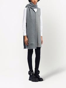 Prada Sjaal met logopatch - Grijs