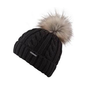 chillouts Bommelmütze "Joan Hat", Mit Fake-Fur Pom Pom, Zopfmuster