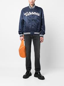 Versace Bomberjack met logo-applicatie - Blauw