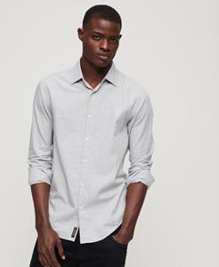 Superdry Mannen Elegant Katoenen Overhemd met Lange Mouwen Grijs