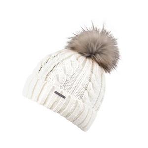 chillouts Bommelmütze "Joan Hat", Mit Fake-Fur Pom Pom, Zopfmuster