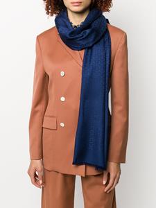 Ferragamo Sjaal met Gancini print - Blauw