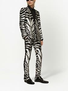 dolce&gabbana Dolce & Gabbana Lamé broek met zebraprint jacquard - Zwart