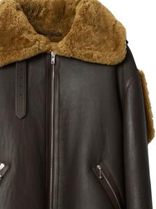 Burberry Leren pilotenjack - Bruin
