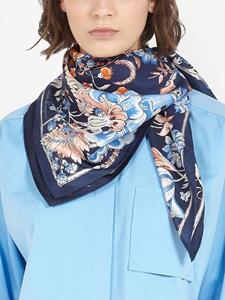 Foulard met bloemenprint - Blauw