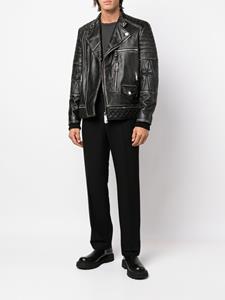 philippplein Philipp Plein Bikerjack met logoplakkaat - Zwart
