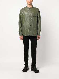 Emporio Armani Leren shirtjack - Groen