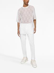 dolce&gabbana Dolce & Gabbana Pantalon met geborduurd logo - Wit