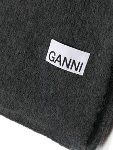 GANNI Sjaal met logopatch - Grijs