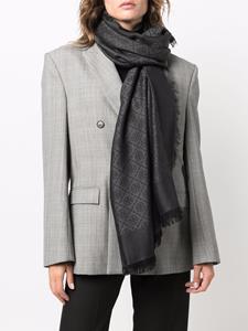 toryburch Tory Burch Sjaal met geborduurd medaillon en franje - Zwart