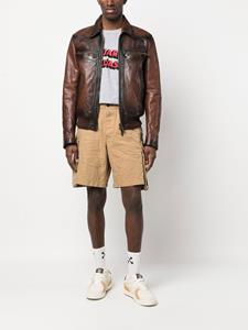 faded-effect leather jacket - Bruin