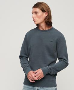 Superdry Mannen Vintage Sweatshirt met Wassing Blauw Grootte: S