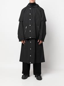 44 LABEL GROUP Trenchcoat met enkele rij knopen - Zwart