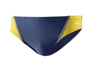 BECO zwembroek, slip/brief, donker blauw/geel,**