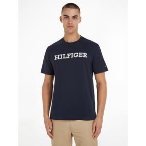 Tommy hilfiger T-shirt met ronde hals en korte mouwen, geborduurd logo