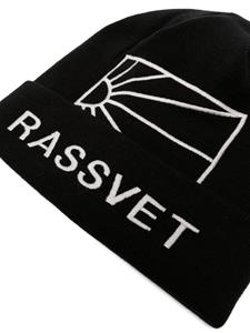RASSVET Muts met geborduurd logo - Zwart