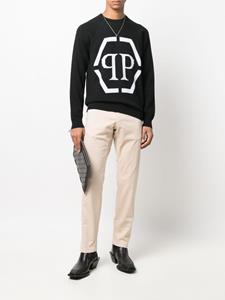 philippplein Philipp Plein Pantalon met patch - Beige