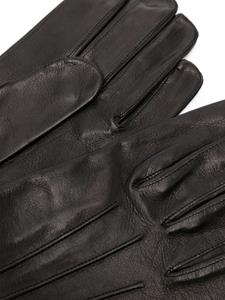 Paul Smith leren handschoenen met gestreepte zoom - Zwart