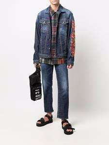 DSQUARED2 Denim jack met graffiti print - Blauw