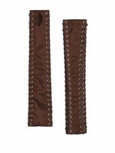 dolce&gabbana Dolce & Gabbana Satijnen handschoenen met ringlets - Bruin