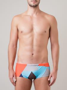 amirslama Amir Slama Zwembroek met geometrische print - Blauw