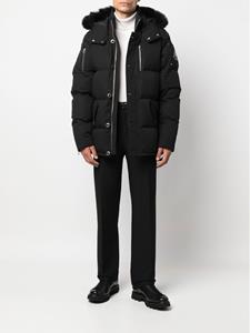Parka met afwerking van imitatiebont - Zwart