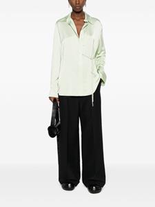 Jil Sander Satijnen wikkelshirt - Groen
