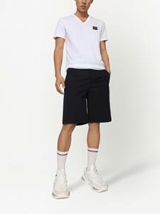dolce&gabbana Dolce & Gabbana Shorts van stretch-katoen met logo - Zwart