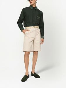 dolce&gabbana Dolce & Gabbana Shorts van stretch-katoen met logo - Beige