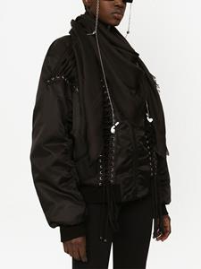 dolce&gabbana Dolce & Gabbana Sjaal van wol-zijde met jacquard - Zwart