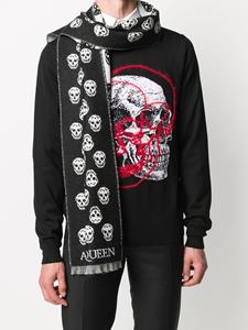 alexandermcqueen Alexander McQueen Sjaal met geweven jacquard - Zwart