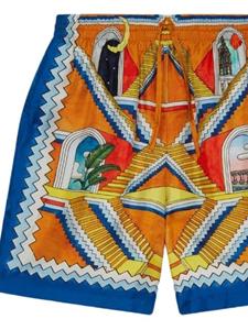 Casablanca Escalier Infini zijden shorts - Blauw