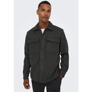 ONLY & SONS Overhemd met lange mouwen ONSASH OVR WOOLEN LOOK PKT LS SHIRT NOOS