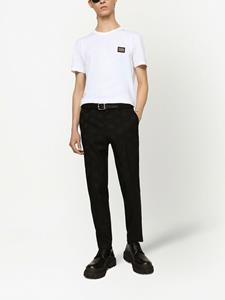 dolce&gabbana Dolce & Gabbana Wollen broek met monogram jacquard - Zwart