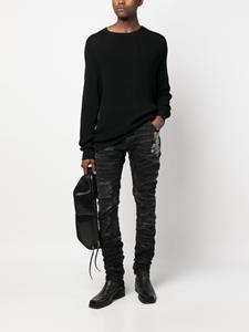 Boris Bidjan Saberi Gerafelde jeans - Zwart