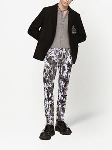 dolce&gabbana Dolce & Gabbana Blazer met enkele rij knopen en patch - Zwart
