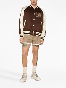 dolce&gabbana Dolce & Gabbana Bomberjack met colourblocking en logo - Bruin
