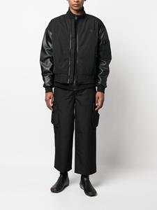 Calvin Klein Jeans Bomberjack met imitatieleer - Zwart