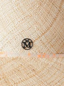 maisonmichel Maison Michel Raffia fedora hoed - Beige