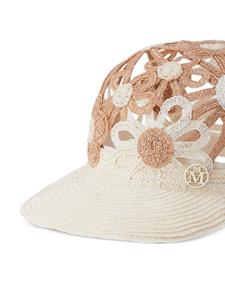 maisonmichel Maison Michel Hoed met bloemenprint - Beige