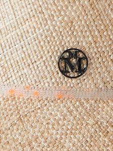 maisonmichel Maison Michel Hoed met raffia - Beige