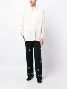 BODE Broek met geborduurde bloemen - Groen